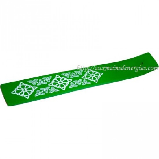 WOOD-PAINTED INCENSE CELTIC GREEN